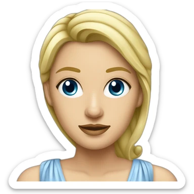 une femme blonde aux yeux bleus avec une robe d'avocate sticker