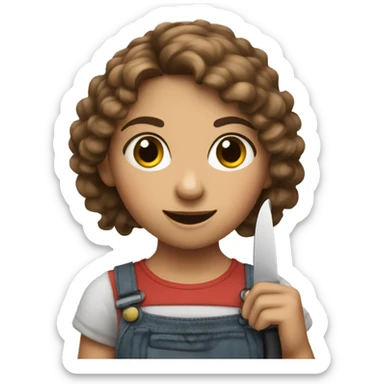 Burnett girl holding a cute knife  sticker
