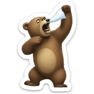 bear snorting illegal snow sticker