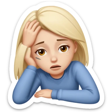 a college girl crashing out  sticker