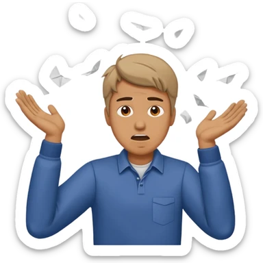 A man throwing papers in the air in frustration  sticker