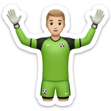 soccer goalkeeper with football boots arms out sticker