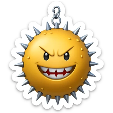 iPhone text message emoji size ball, and chain with spikes sticker