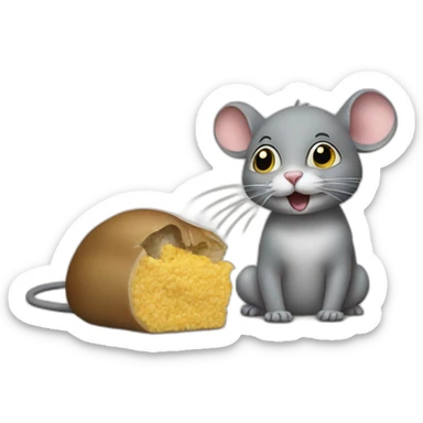 the mouse eats the cat sticker