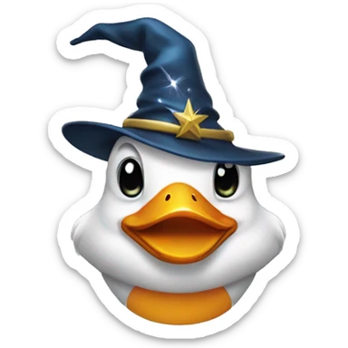 duck with a wizard hat sticker