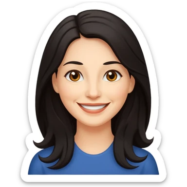 Mature woman with long dark hair sticker