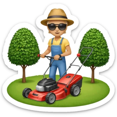 mowing the yard sticker