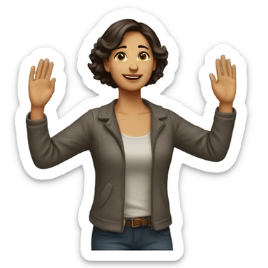 Spanish woman (full-body) (both arms raised) sticker