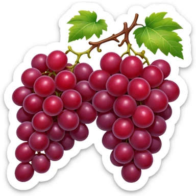 a couple of red grapes on plant sticker