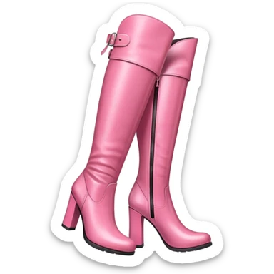 A pair of knee high pink boots sticker