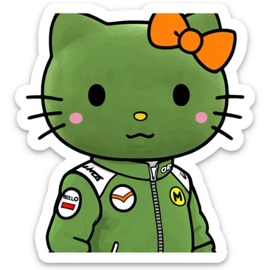 Hello kitty mclaren race suit sticker