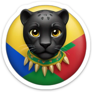 Black panther with Central African Republic country flag sticker