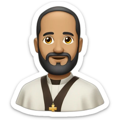 Sacerdote Luis Variara con sotana negrasin barba sticker