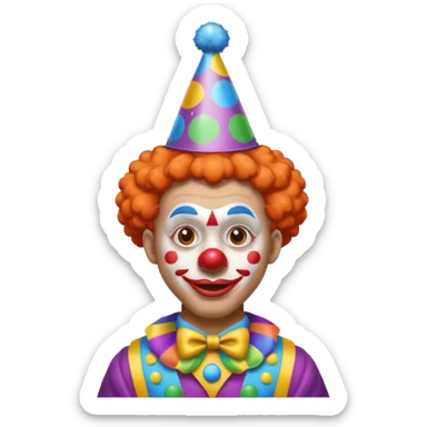 Clown on New Year’s Eve 2026 standing up  sticker