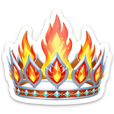 fantasy magic tiara of fire and ash low poly sticker