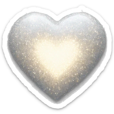 White sparkley heart sticker