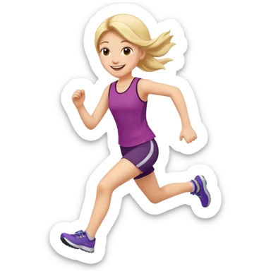 run behind girl sticker