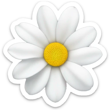 White flower with yellow center  sticker