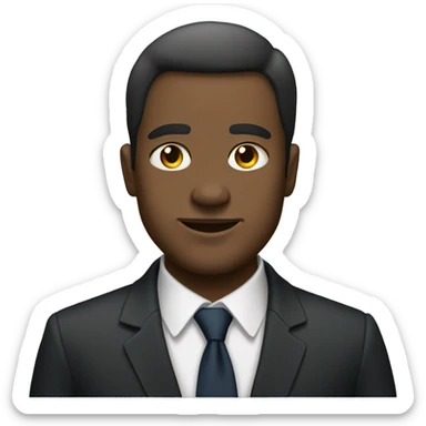 handsome man in a business suit with minimal hair sticker