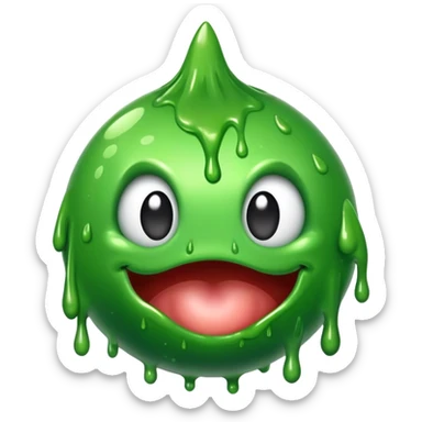 slimy green goo ball sticker