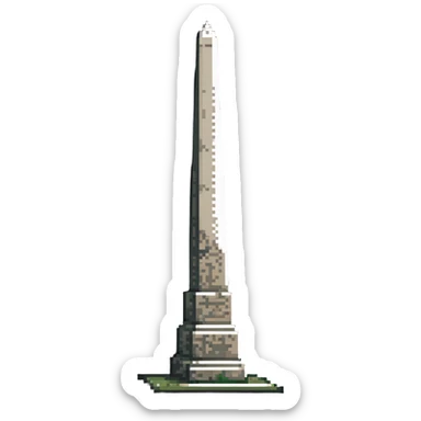The Obelisk of Buenos Aires, a tall white stone monument with a pointed top, standing alone, iconic landmark of Argentina sticker
