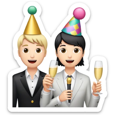 Friends at karaoke sticker