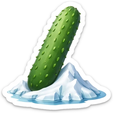 Snowy mountain shaped like a cucumber sticker