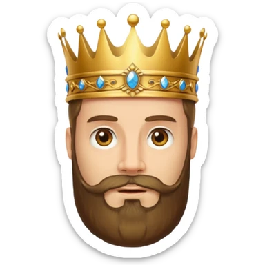 Bearded King, King with golden beard and ornate crown. sticker