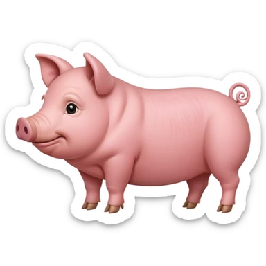 Realistic pig side view, less cartoony sticker