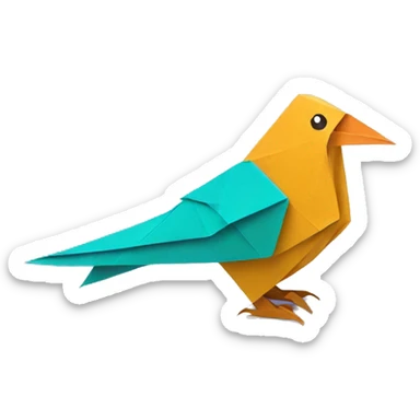 bird paper origami sticker
