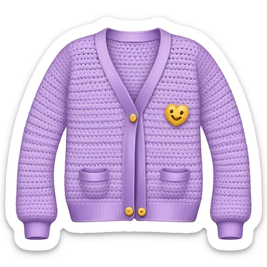 pastel purple crocheted cardigan sticker