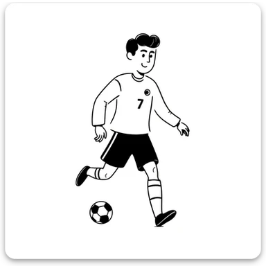 Cristiano Ronaldo with soccer ball, football player with jersey number 7 sticker