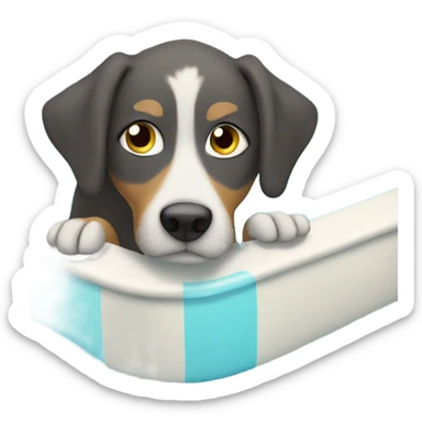 Bluey the Dog in a pool sticker
