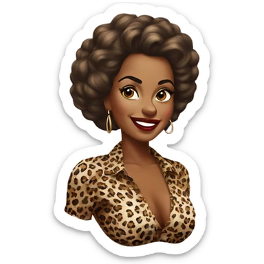 Brown woman pin-up leopard  sticker