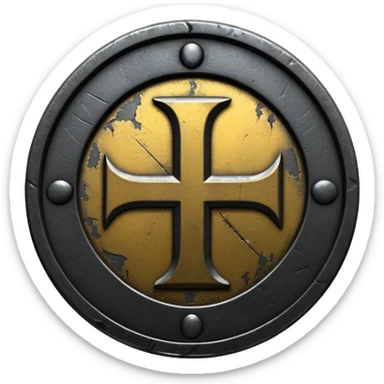 Minimal emoji, gothic metal coin made of black steel, engraved number 1 at the center, ancient industrial aesthetic, worn metal texture, no glow, no neon, flat emoji design, centered, transparent background sticker