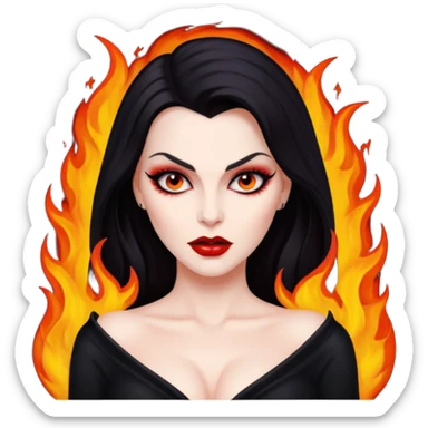 Vampira mulher bonita sexy pegando fogo sticker