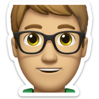 it specialist man green eye glasses brown hair sticker