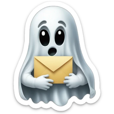 ghost with letter "b" in his chest sticker
