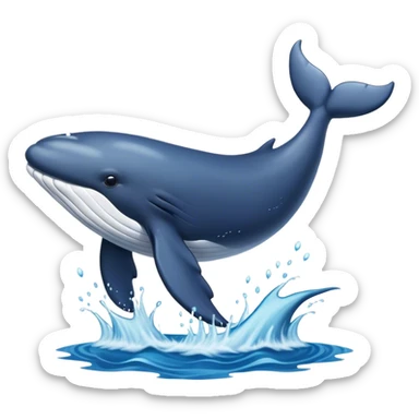 Realistic Whale jumpn in the ocean,  clean with a Spades ♠️  background sticker