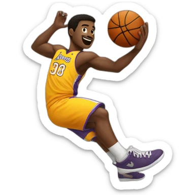 short guy trying to dunk sticker