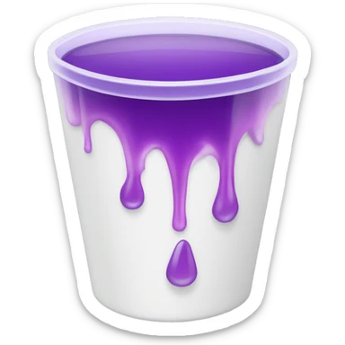 white cup with purple liquid and ice cubes sticker