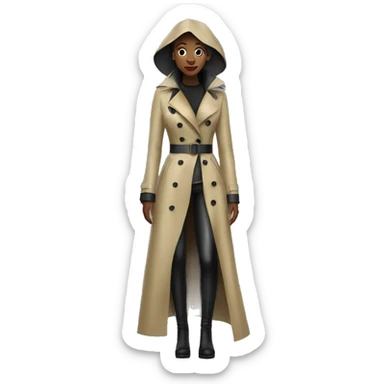 Girl in a long latex trench sticker