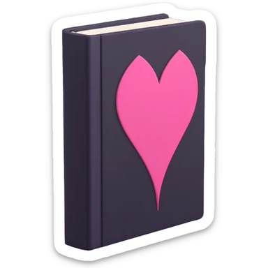 minimal 3D gothic book with pink accent, simple and mysterious sticker