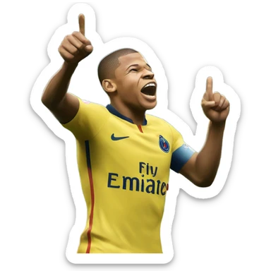Kylian Mbappe celebrating sticker