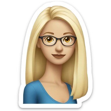 Real pretty blonde woman, blue eyes, wearing glasses - SIDE PROFILE  sticker