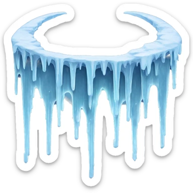 Frozen moon with icicles  sticker