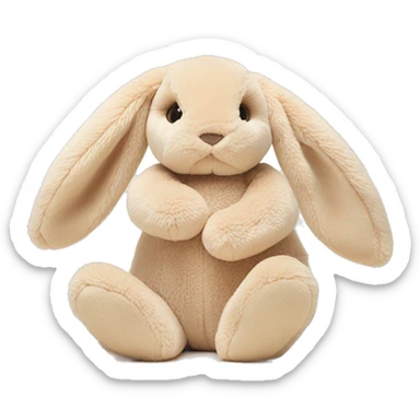 Cute soft beige bunny cuddle from jellycat sticker