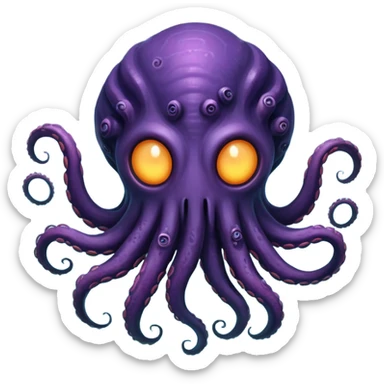 cosmic monster coming through a hole in the sky, tentacles and otherworldly features emerging, dramatic, unsettling sticker