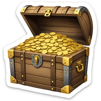 treasure chest with gold coins sticker