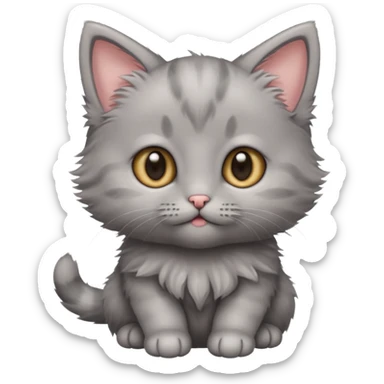 Adorable gray baby kitten sticker